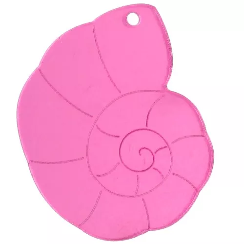 Colgante de concha de plexiglás 38x30 mm - efecto espejo - Rosa x1