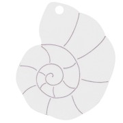 Colgante de concha de plexiglás 38x30 mm - efecto espejo - Rosa x1