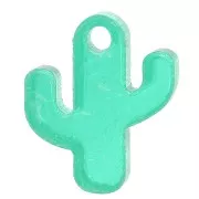 Dije de cactus de plexiglás 15x12 mm - Verde x1