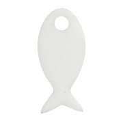 Dije de pez de plexiglás 14x6 mm - Imitación nácar x1