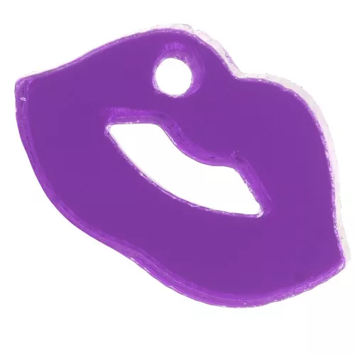 Dije con boca de plexiglás de 10x17 mm - efecto espejo - Violeta x1