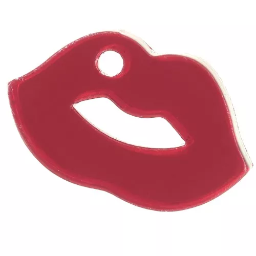 Dije con boca de plexiglás de 10x17 mm - efecto espejo - Rojo x1