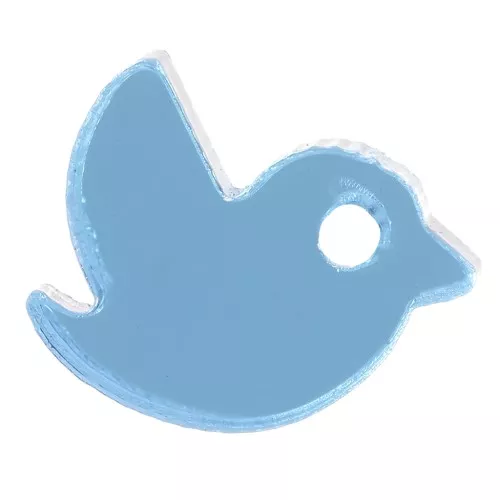 Dije de plexiglás de 10x12 mm - Efecto espejo - Azul cielo x1