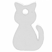 Dije gato plexiglás 15x9 mm - efecto espejo - Plateado x1