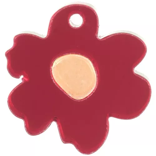 Dije de flor bicolor de plexiglás de 18,5 mm - Efecto espejo - Rojo - Naranja x1