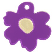Dije de flor bicolor de plexiglás de 18,5 mm - Efecto espejo - Violeta - Dorado x1|raw }}