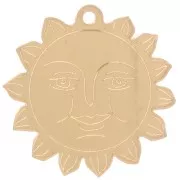 Colgante - Dije - Colgante sol con motivo cara 30 mm - Plexiglás - Efecto espejo - Dorado x1 Colgante sol con motivo cara 30 mm - Plexiglás - Efecto espejo - Dorado x1