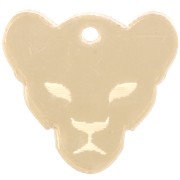 Dije cabeza de puma de plexiglás 18x19 mm - Efecto espejo - Dorado x1|raw }}