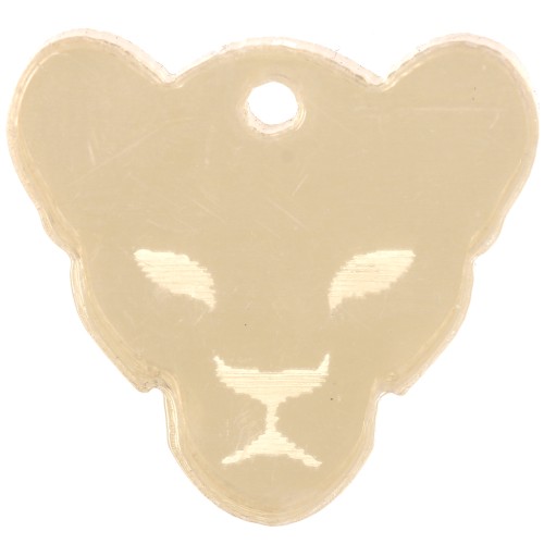 Dije cabeza de puma de plexiglás 18x19 mm - Efecto espejo - Dorado x1