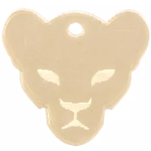 Dije cabeza de puma de plexiglás 18x19 mm - Efecto espejo - Dorado x1