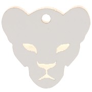 Dije cabeza de puma de plexiglás 18x19 mm - Efecto espejo - Dorado x1
