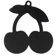 Colgante cereza 48,5x45 mm en plexiglás - Efecto espejo - Dorado - Rojo x1