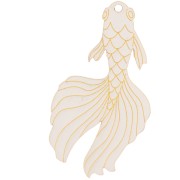 Colgante pez carpa koi 55x30 mm en plexiglás - efecto espejo - Naranja x1