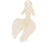 Colgante pez carpa koi 55x30 mm en plexiglás - efecto espejo - Naranja x1