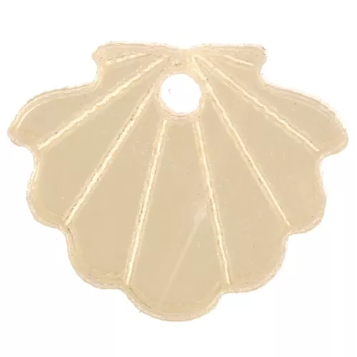 Dije de concha de plexiglás de 11,5x14 mm - Efecto espejo - Dorado x1