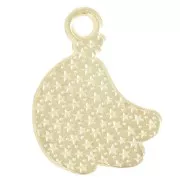 Dije de plátano 18x13 mm en resina epoxi - Amarillo - Dorado con oro fino x1