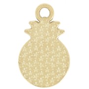 Dije Piña 18x11 mm en resina epoxi - Amarillo - Dorado con oro fino x1