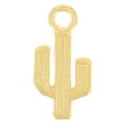 Dije de cactus 15x7,5 mm - Dorado con oro fino x1