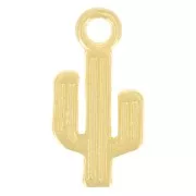Dije de cactus 15x7,5 mm - Dorado con oro fino x1