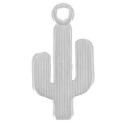 Colgante Cactus 25x13 mm - Chapado plateado fino envejecido x1