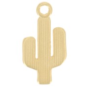 Colgante cactus 25x13 mm - Dorado con oro fino x1