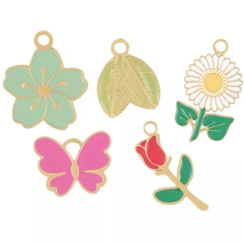 Mezcla de Dijes epoxi Jardin en fleurs - Exclu Perles&Co - Acero inoxidable 304L x5