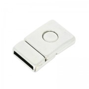 Cierre magnético para cordones 14 mm Chapado Plateado envejecido x1