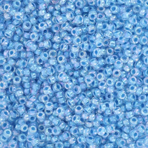 Rocalla Miyuki 15/0 2205 - Azul Claro Forrado Cristal AB x8g