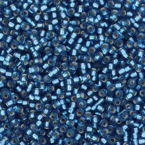 Rocalla Miyuki 15/0 25 - Plata Forrada Capri Azul x8g