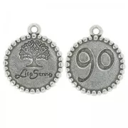 Dije árbol 24x21 mm Chapado Plateado envejecido x1