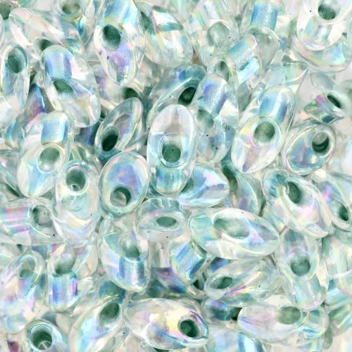 Long Magatama Miyuki 4x7 mm LMA-263 - Espuma de Mar Forrada de Cristal AB x10g