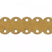 Cordón de Gamuza calados 14mm x 1m Marrón x2