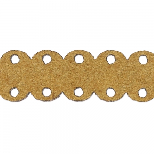 Cordón de Gamuza calados 14mm x 1m Marrón x2