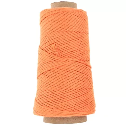 Bobina de cordón de macramé de algodón orgánico Detox XL - Naranja x200m