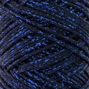 Bobina de cordón de algodón para macramé Cotton Air Glitter 1 mm - Azul Marino x90m