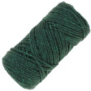 Bobina de cordón de macramé Cotton Air Glitter 1 mm Verde Botella x90m