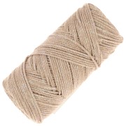 Bobina de cordón de algodón para macramé Cotton Air Glitter 1 mm - Camel x90m|raw }}