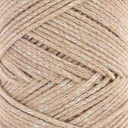 Bobina de cordón de algodón para macramé Cotton Air Glitter 1 mm - Camel x90m