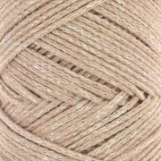 Bobina de cordón de algodón para macramé Cotton Air Glitter 1 mm - Camel x90m