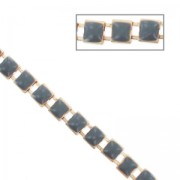 Cadena cuadrada esmaltada 6.3 mm Gris dorado x 50cm|raw }}