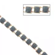 Cadena cuadrada esmaltada 6.3 mm Gris dorado x 50cm