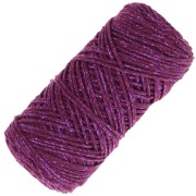 Bobina de cordón de algodón para macramé Cotton Air Glitter 1 mm - Ciruela x90m