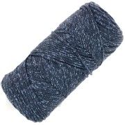 Bobina de cordón de algodón para macramé Cotton Air Glitter 1 mm - Indigo x90m|raw }}