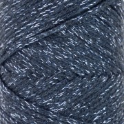 Bobina de cordón de algodón para macramé Cotton Air Glitter 1 mm - Indigo x90m