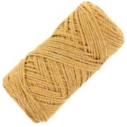 Bobina de cordón de algodón para macramé Cotton Air Glitter 1 mm - Mostaza x90m