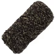 Negro - Bobina de cordón de algodón para macramé Cotton Air Glitter 1 mm - Negro x90m Bobina de cordón de algodón para macramé Cotton Air Glitter 1 mm - Negro x90m