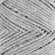 Bobina de cordón de algodón para macramé Cotton Air Glitter 1 mm - Plateado x90m