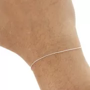 Cadena fina para Miyuki Delica 11/0 malla paloma 0,6 mm - Plateado x50cm