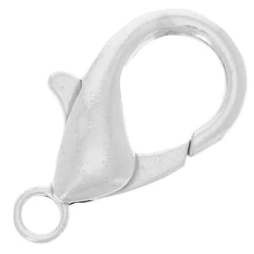 Cierre mosquetón 29 mm Chapado plateado fino envejecido x1