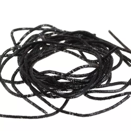 Canutille rizado para bordar - Broches y bisutería bordada 1 mm - Negro x5g